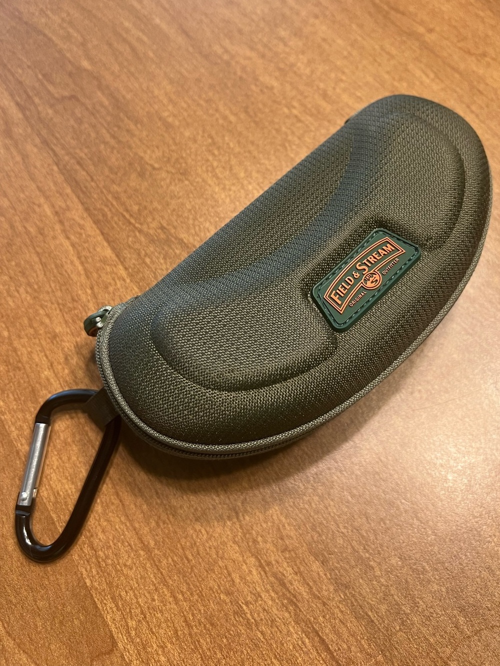 Field & Stream Dark Green Textured Hard Shell Sunglasses Case with Logo